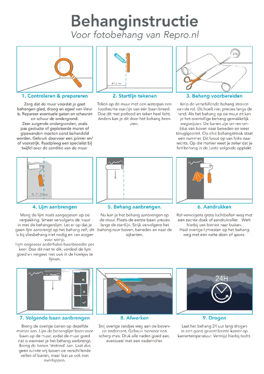 Wallpaper hanging instructions for non-woven wallpaper